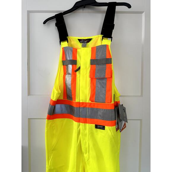 Work King High Visibility Bib Working Construction Overall Green Men Size Small - Picture 3 of 7